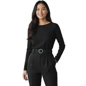 By Debra Belt Black Silver Glitter Shimmer CZ Removable Buckle Elastic Stretch